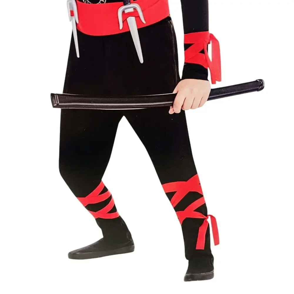 Martial Arts Ninja Asian Tiger Warrior Costume Child Sz M 8-10 BLACK Halloween